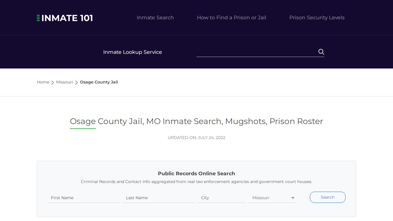 Osage County Jail, MO Inmate Search, Mugshots, Prison ...