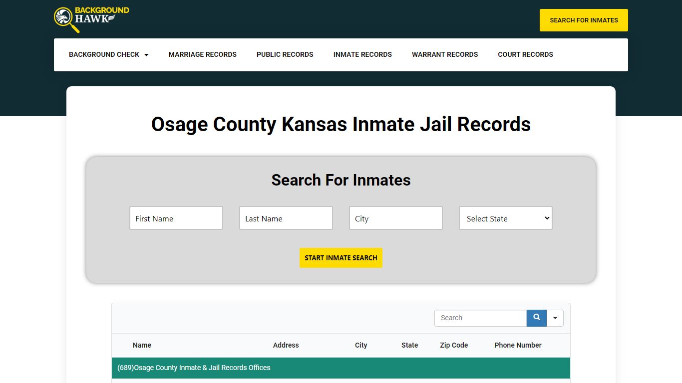 Inmate Jail Records in Osage County , Kansas