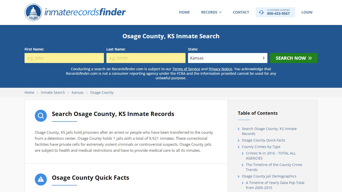 Osage County, KS Inmate Lookup & Jail Records Online